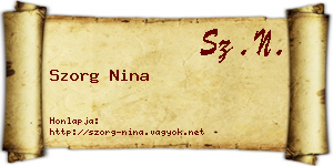 Szorg Nina névjegykártya